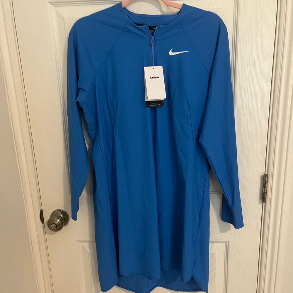 Nike Blue Long Sleeve Swim Dress